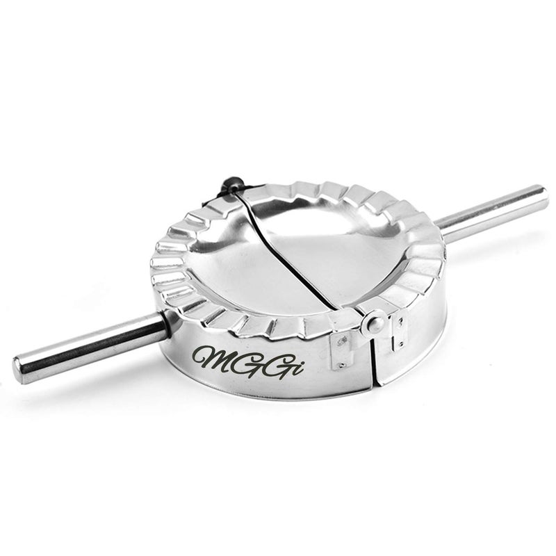 MGGi Stainless Steel Ravioli Mold Pierogi Dumpling Maker,X-Large Size 5" Goya Empanada Press Mold, Ravioli Mould Crimper,Wraper Dough Cutter - for Pie Ravioli Chinese Dumpling Pastry,With long handle - Image 4